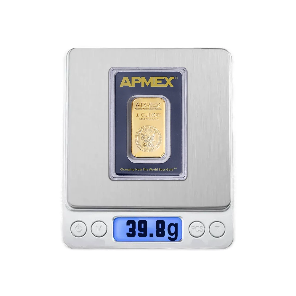 wholesale APMEX 1oz non-magnetic gold Bullion bar 1 Ounce with serial numbers gold bar metal home decorative gift collection