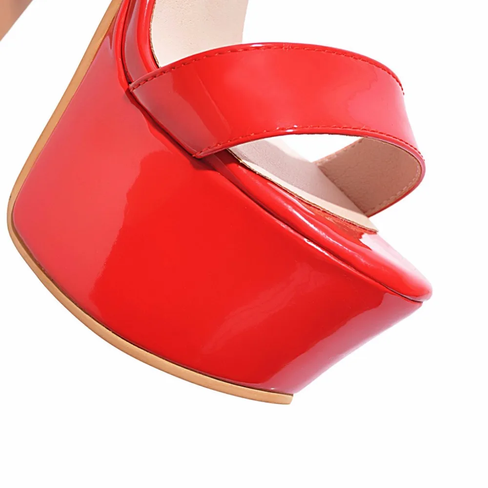 Sexy Summer Women Sandals Platform 16cm Extreme High Heels Flip Flops Ankle Strap Strip Wedding Dance Shoes Ladies Large Size 45