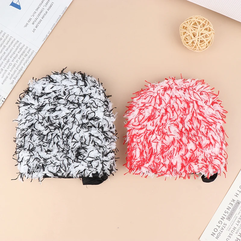 New 1Pc Shag-pile Microfiber Car Wash Glove Double-Side Finger Pocket Car Wheel Wash Mitt For Car Cleaning Auto Detailing view 2