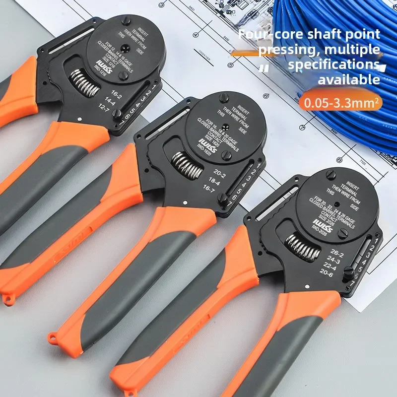 J5999 Aviation Pin Crimping Plier, 4-indent Crimper Male Female Connector Plug & Probe