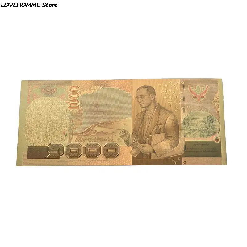 Gold plated banknote gift 1000 Baht Normal gold foil leaf plated coin collection and present