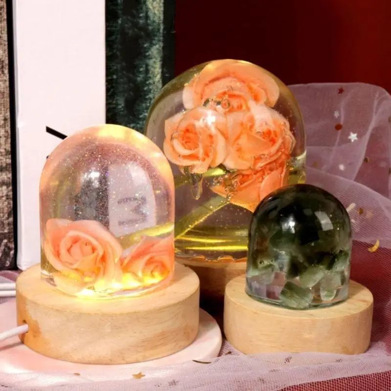 Semi-cylindrical Geometry Mirror Silicone Mold Oversized Animal Plant Mold for Preserving Flowers Desktop Decor