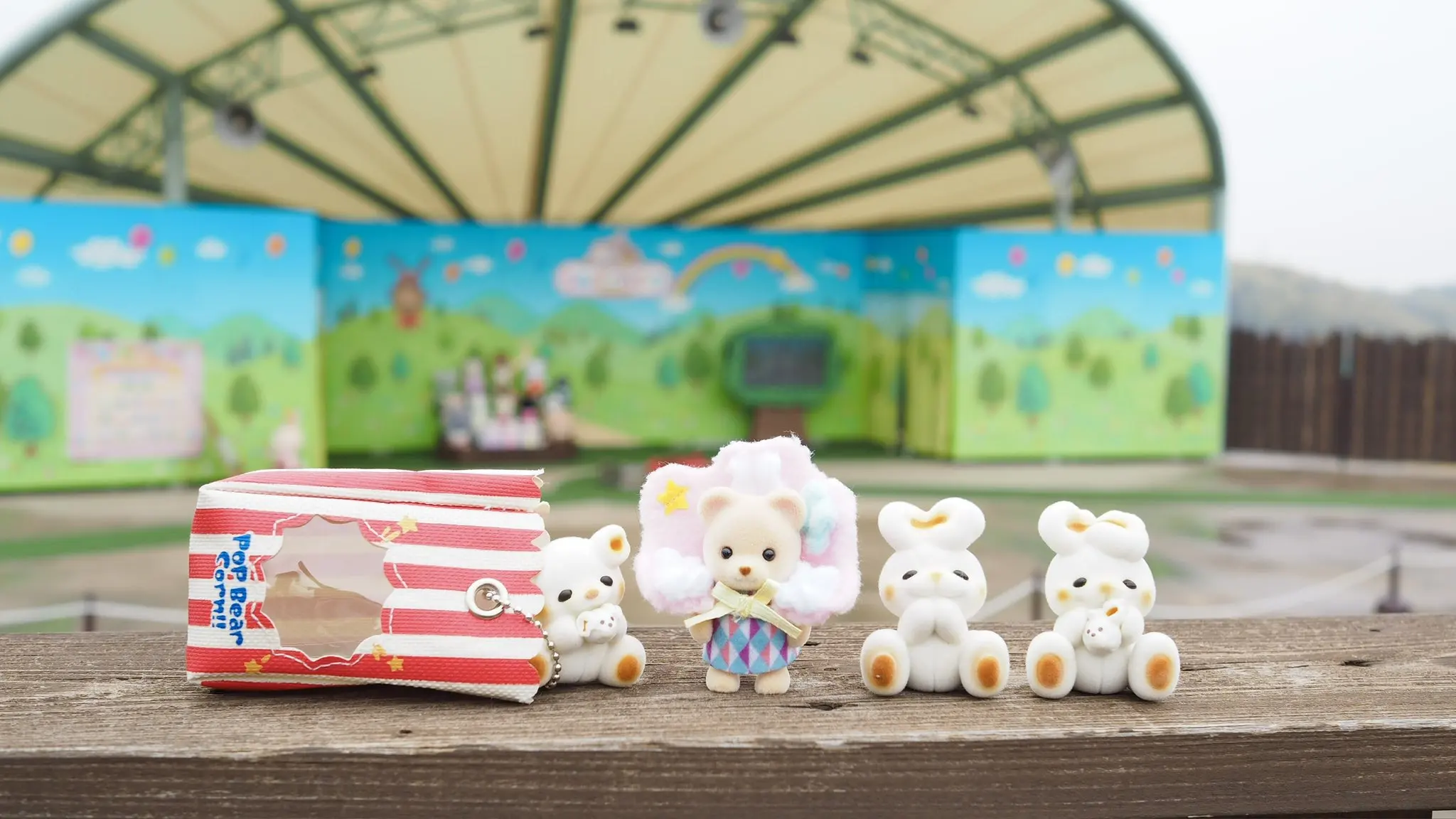 UltraNewPlanning Capsule Toy cute Toy Box Resident Mascot Pop Bear corn flocked Bunny rabbit in bag sitting BC pendant figures