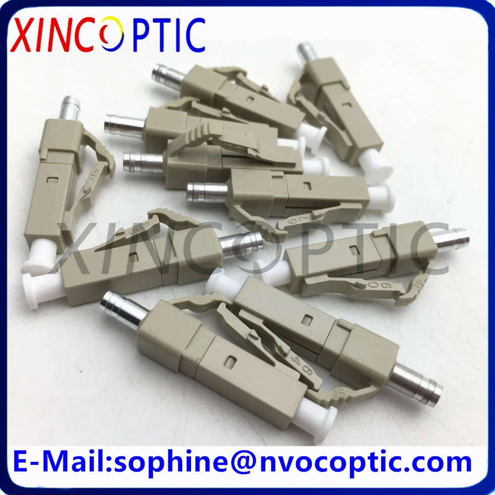 500Pcs LC/UPC 2.0mm MM OM2 OM4 Simplex Ceramic/Zircon White Boot Fiber Optic Connector,LC MM Single OM3 Patch Cord Connectors