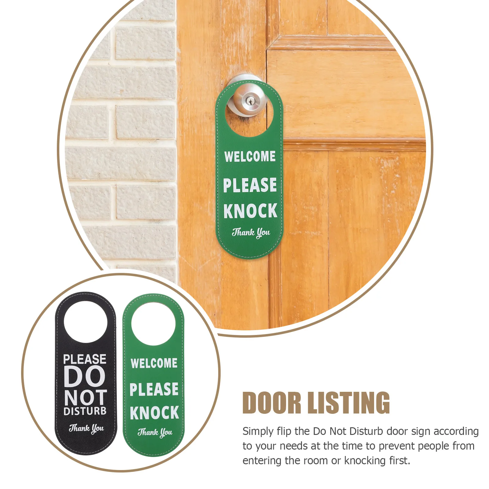 

Door Hanger Sign Double Sided Pu Not Disturb Door Indicator For Office Bedroom Hotel Conference Room Privacy Doorplate