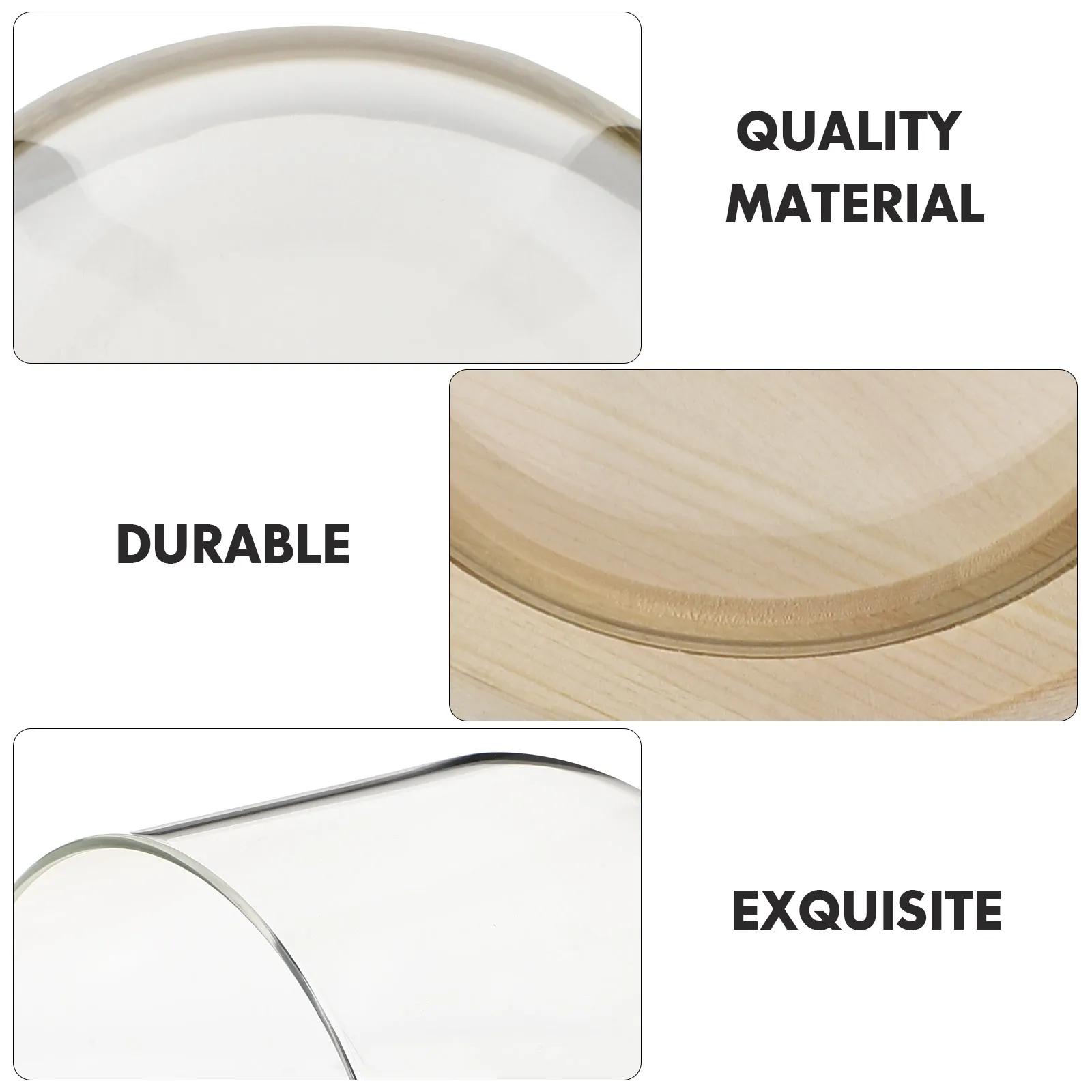 

1Set Preserved Flower Glass Cover Dustproof Display Dome with Wooden Base for Home Decor Living Room Bedroom Study Tabletop