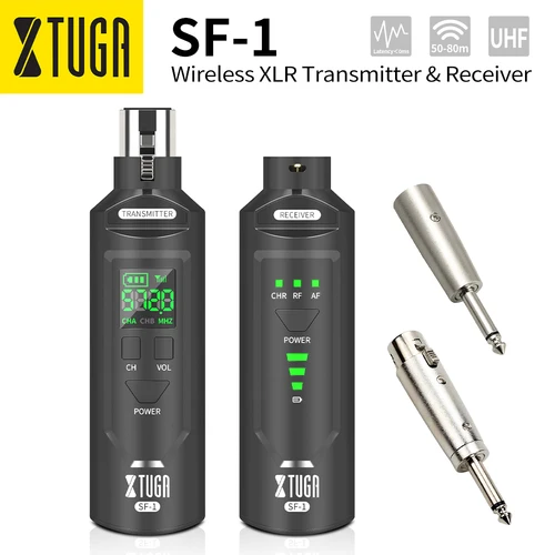 Imagen 1 del producto XTUGA UHF micrófono profesional convertidor inalámbrico XLR recarga transmisor receptor para micrófono dinámico/condensador mezclador de Audio