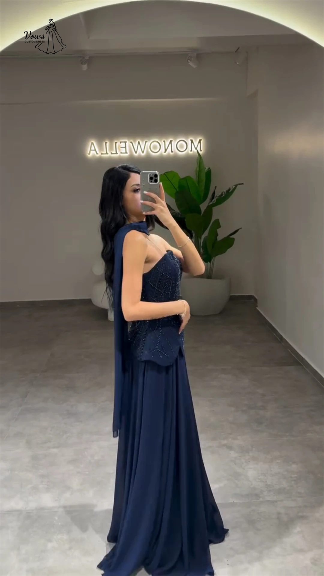 فستان حفلات مصنوع حسب الطلب لفساتين الزفاف 2025 امرأة بدون أكتاف خط شريطي ثوب حفلة كشكش ثوب أنيق فستاين سهرة/فساتين الحفلات #2