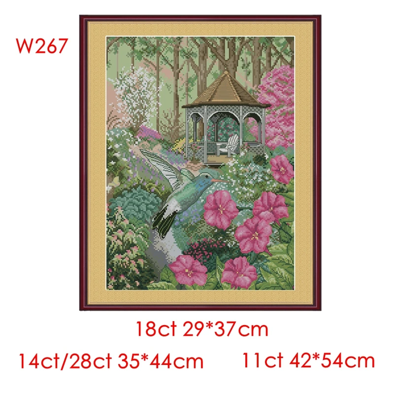 The cross-stitch set 28CT, 18CT, 14CT and 11CT can be selected as the hand-made material pack of printed fabric saga Garden Humm