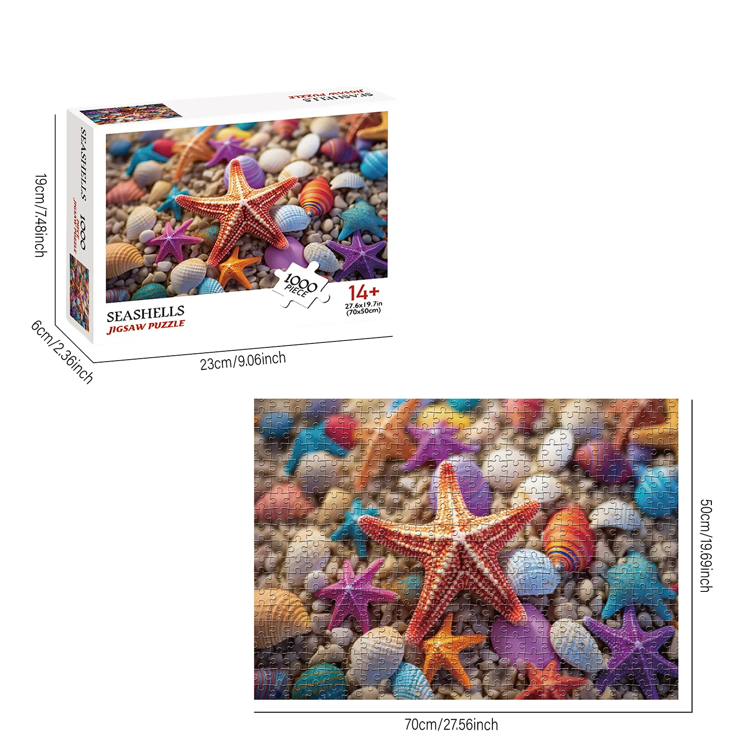 1000 Stuks Schelpen Legpuzzels voor Volwassenen Home Decor Games Familie Plezier Vloer Puzzels Educatief Speelgoed voor Kinderen