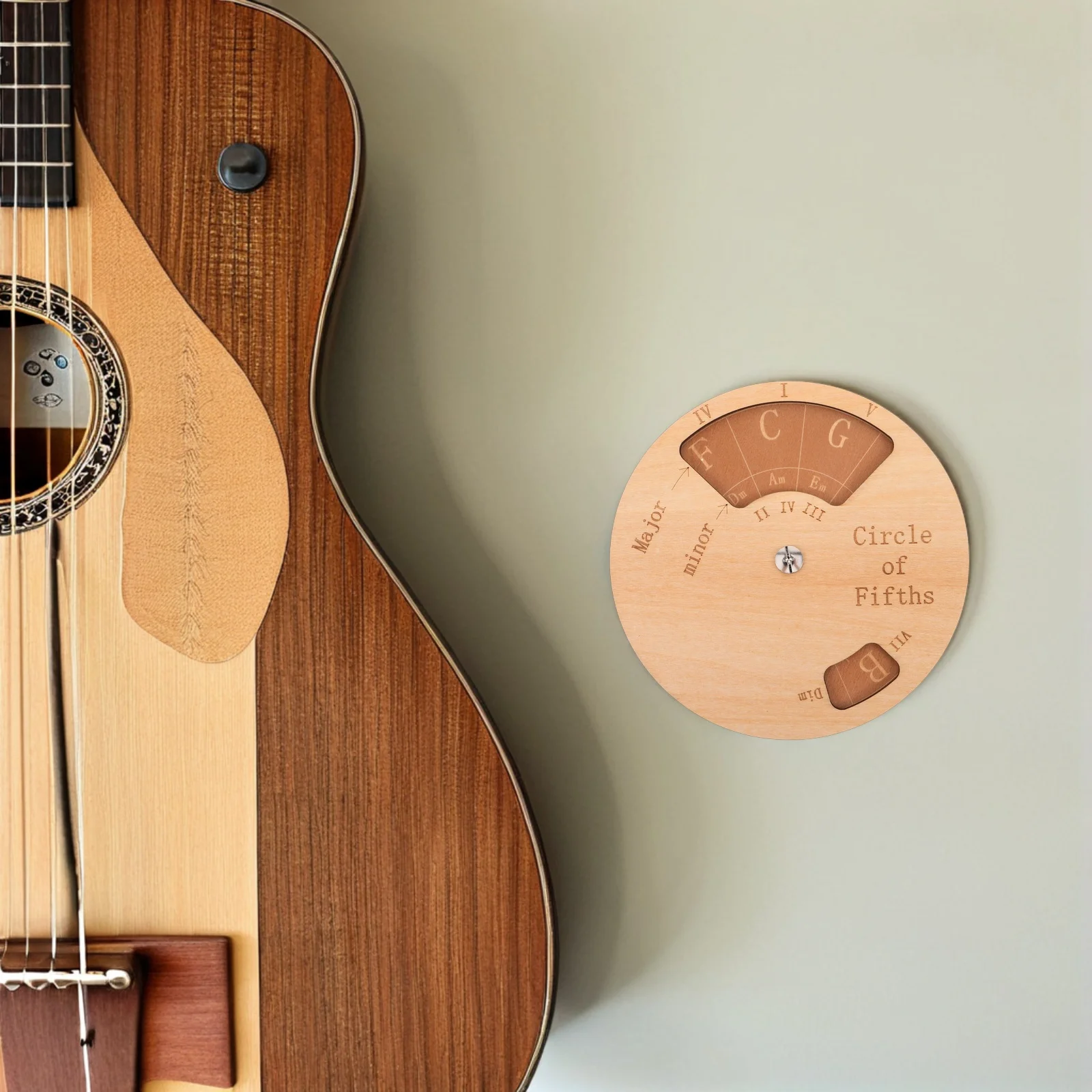 

Music Learning Tool Circle Of Fifths For Portable Chord Progressions Trainer Wheel Guitar Scales Chart - Guitar Accessories