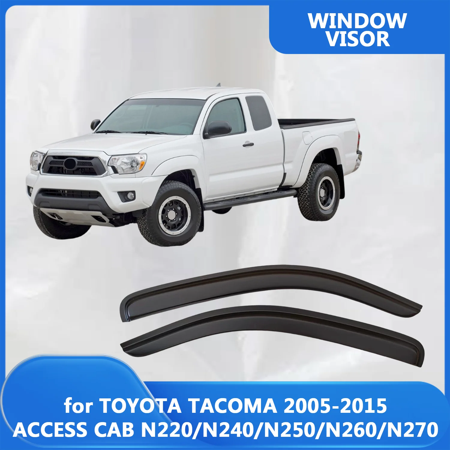 Deflectores de Viento para Ventanillas de TOYOTA TACOMA N220/N240/N250/N260/N270 2005-2014 2015 ACCESS CAB, Protectores de Lluvia, Visores de Puerta