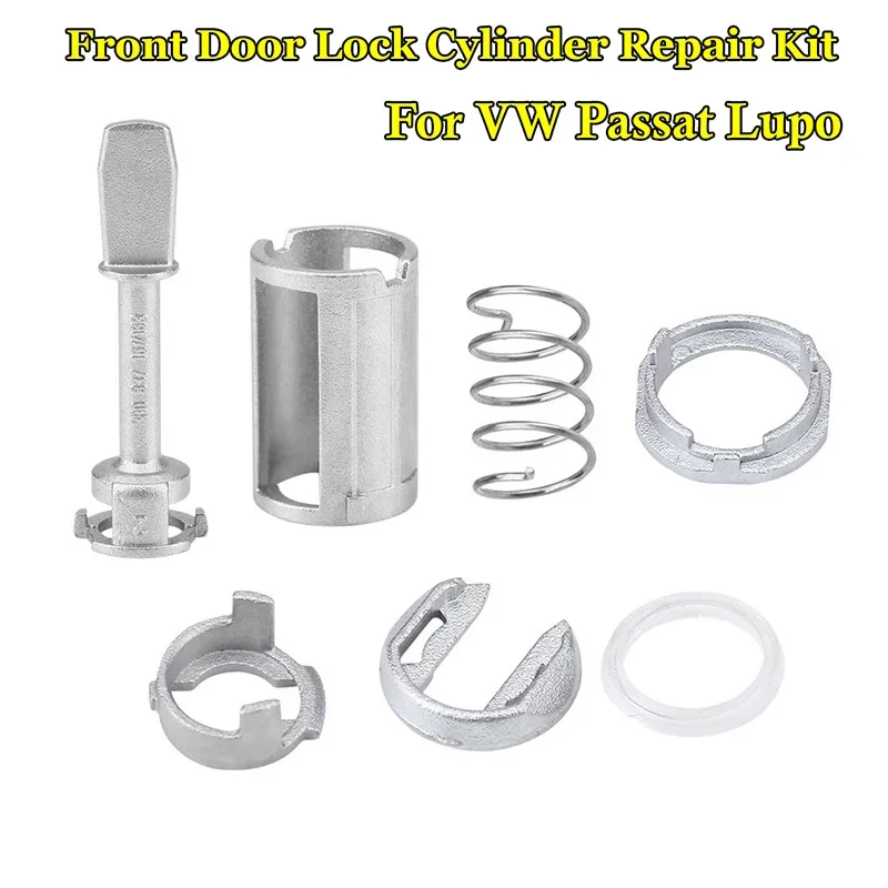 7Pcs/Set Front Left Right Metal Door Lock Cylinder Barrel Repair Kit Replacement For PASSAT SEAT TOLEDO LEON AROSA LUPO Car Part