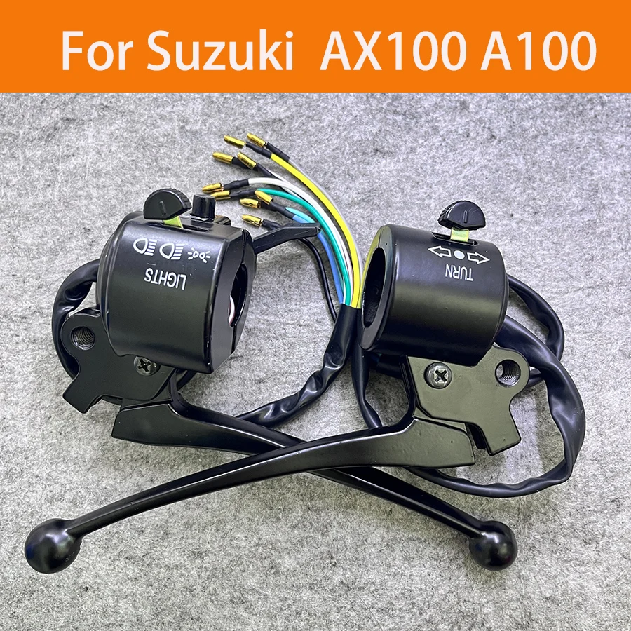 For Suzuki Jincheng Haojue AX100 A100 Alloy Black Motorcycle Left Right Switch Turn Signal Light Button Motorbike Handlebar Part