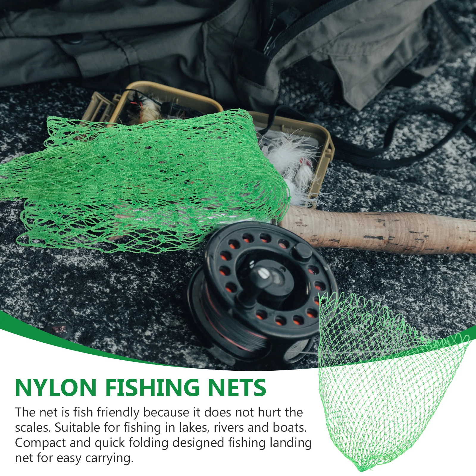 

Nylon Wire Copy Net 24 Strands 40mm Hole 50cm Length Fish Net Compact Foldable Fishing Equipment Suitable Lakes Rivers