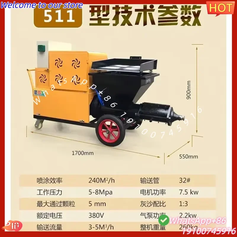 2026Hot GZD Cement Wall Putty Concrete Sprayer 411 Mortar Spraying Electric Mortar Spray Machine for Wall