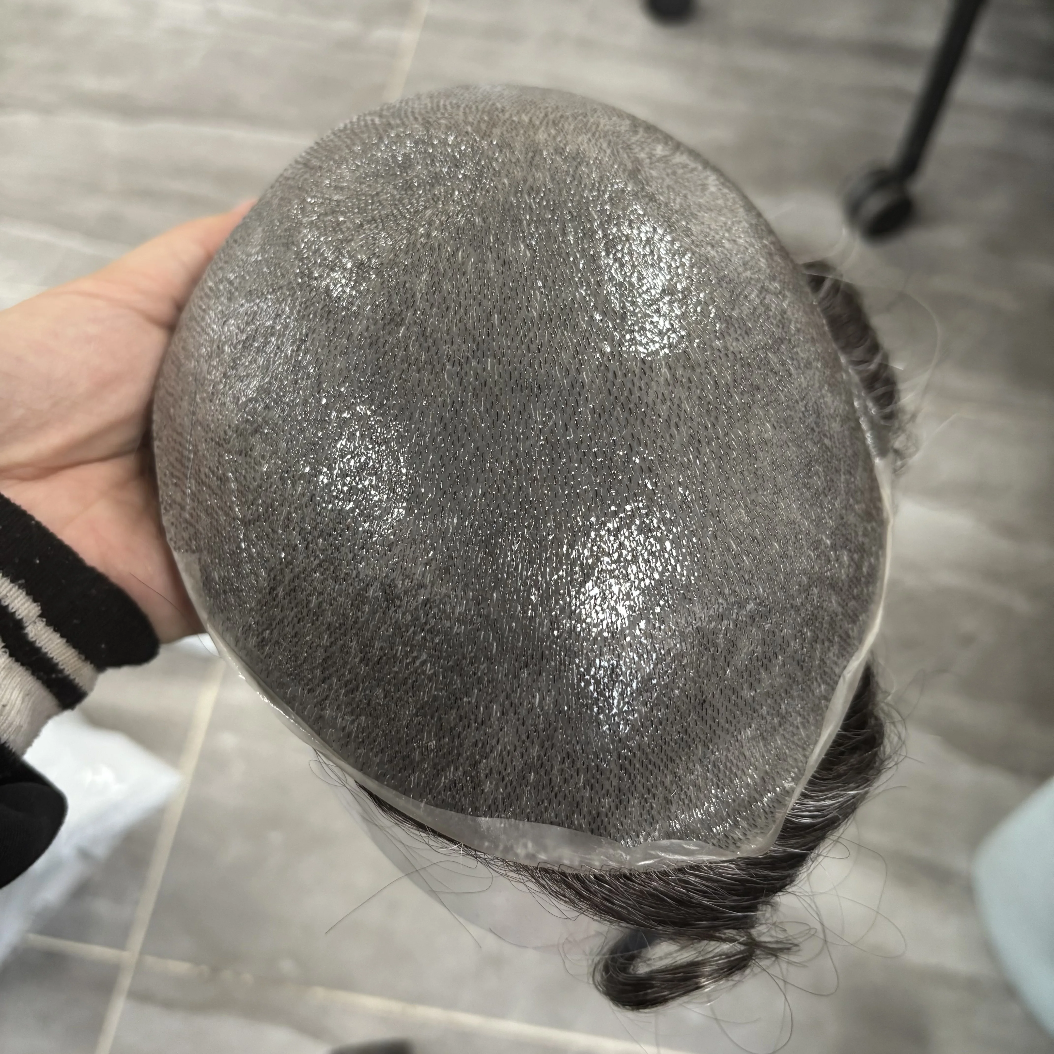 22R شقراء 30 مللي متر متموجة سوبر خط الشعر الطبيعي رقيقة الجلد 0.02 مللي متر-0.03 مللي متر قاعدة الرجال الشعر المستعار مريحة غير قابلة للاكتشاف 90 الكثافة شعر مستعار رجل #6