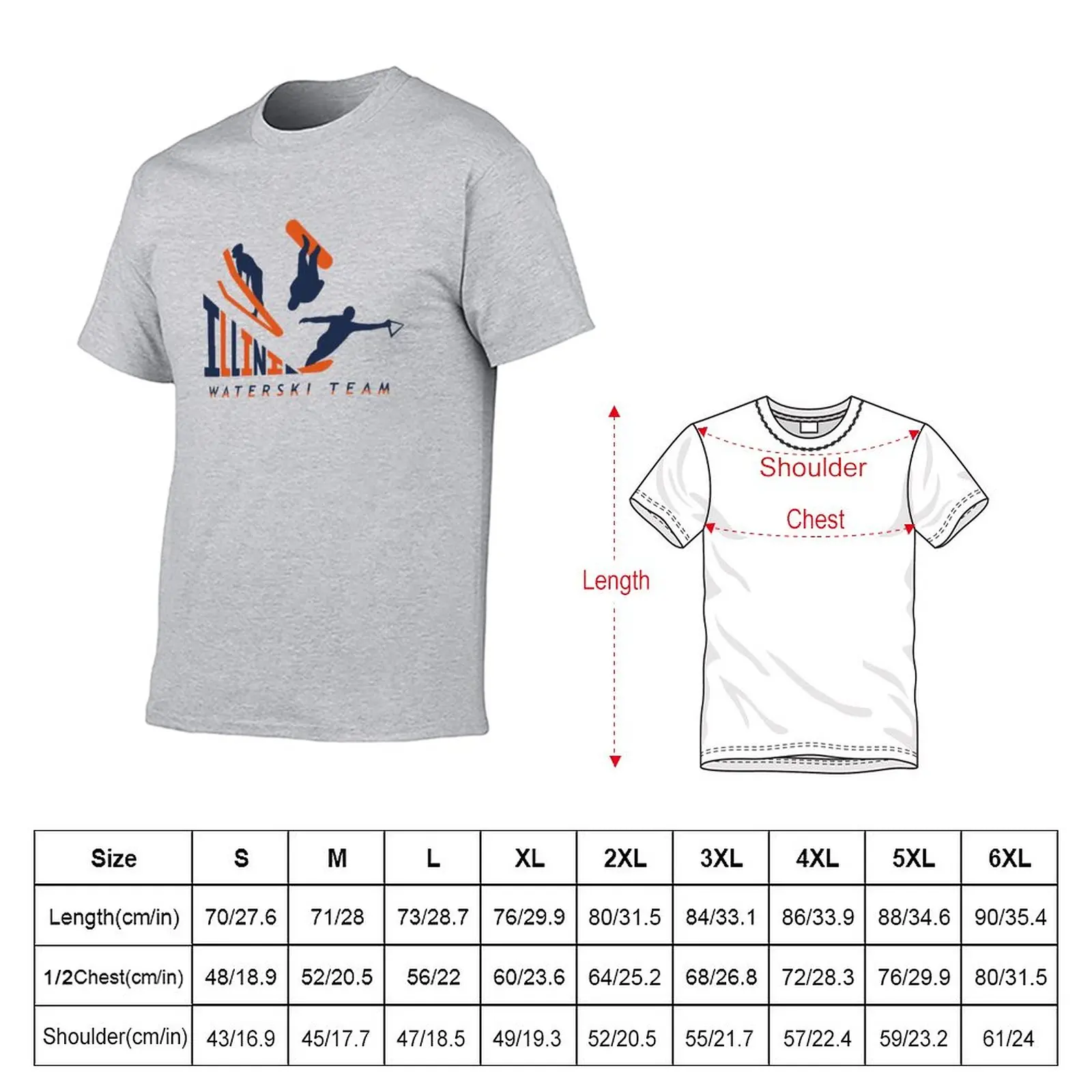 Illini Waterski 3-event T-Shirt Aesthetic clothing sweat shirt Blouse plain mens champion t shirts