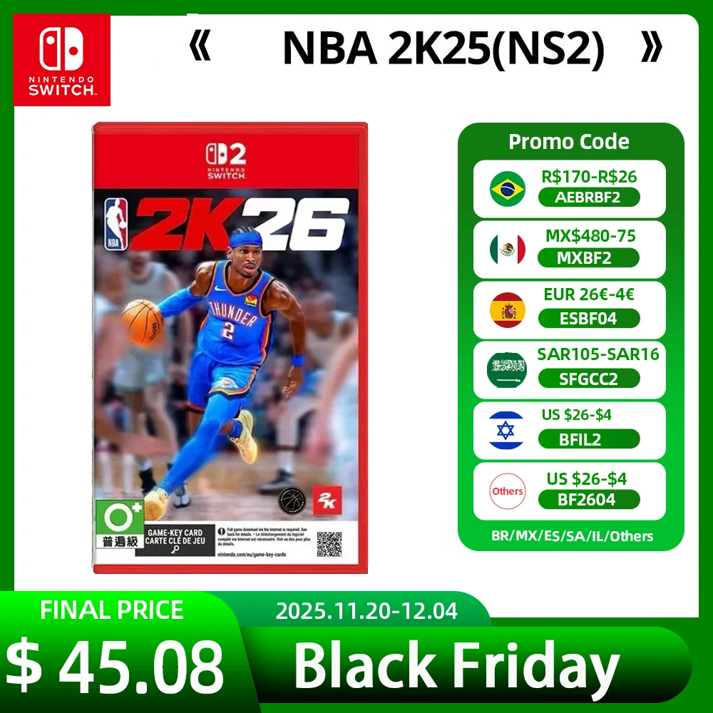 NBA 2K26 Nintendo NS2 Game Switch 2 صفقات 100% بطاقة الألعاب المادية الرسمية النوع الرياضي للتبديل OLED Lite #1