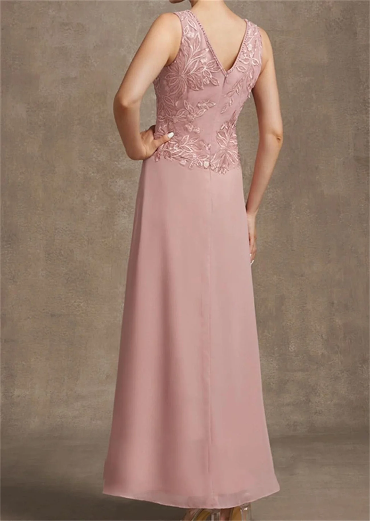 Robe de Mère en Mousseline de Soie Rose pour Patients, Ensemble de Duo de Soirée Élégant, Veste à Manches sulf, sur Mesure, 2024