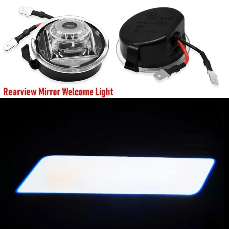 

2pcs Car Rearview Mirror Emblem Light Lamps For Ford ST Line Mondeo Focus Edge Kuga Everest Explorer F-150 Fusion RS ST C-MAX