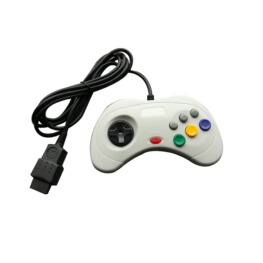 100PCS High quality wired game controller For  Sega Saturn SS  white black colour dedicated