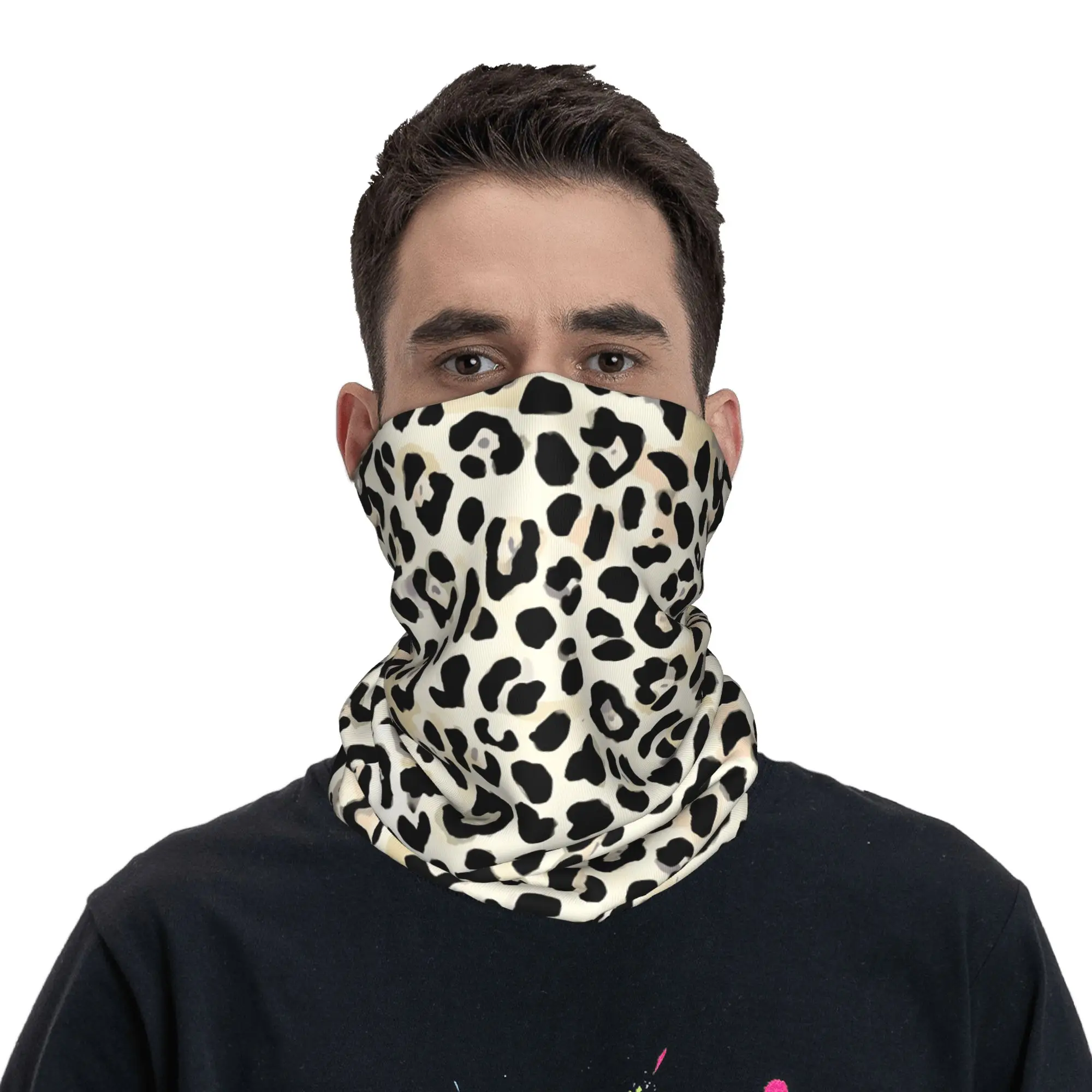 Outdoor Sports Balaclava Wild Leopard Print Bicycle Mask Soft Bike  Face Masks Funny Running Travel Windproof Scarves