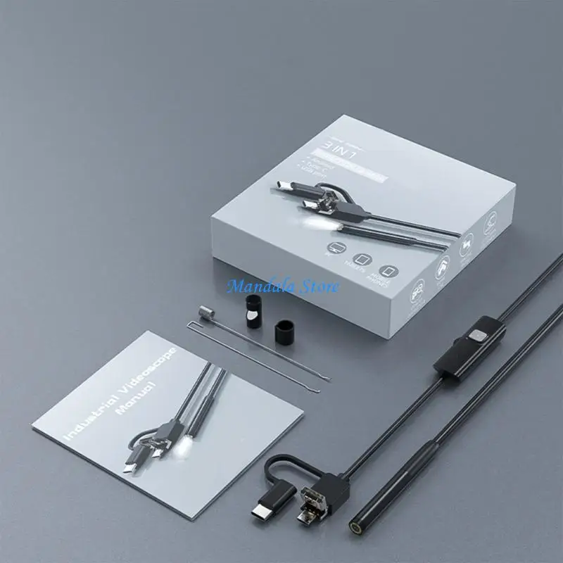 

U2JC 8mm 720P Snake Camera 1080P Resolution Half Stiff Cable for HVAC Inspection