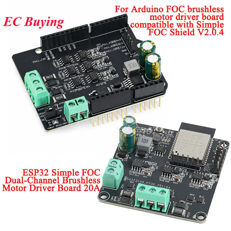 ESP32 Simple FOC Shield V2.0.4 SimpleFOC High-Power BLDC Brushless Motor Driver Board 20A Wireless WIFI Ble Module for Arduino
