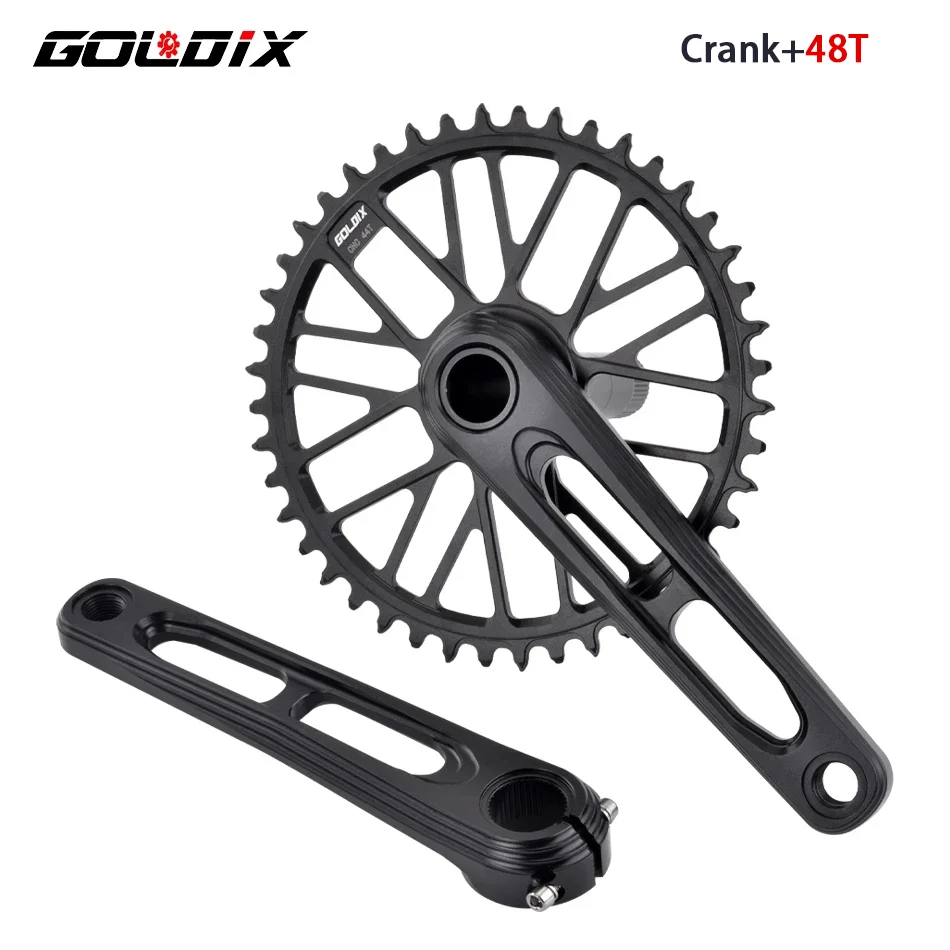 GOLDIX Ultraleichte Rennrad-Kurbelgarnitur, CNC-Kurbel, 165/170/175 mm, 50–34 Zähne, 52–36 Zähne, 53–39 Zähne, ohne Logo, für 3 Bolzen direkt