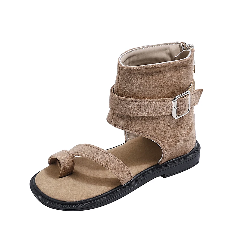 

Girls Roman Sandals Fashion Children High Top Ankle Wrap Sandals Kids Summer Boots with Back Zipper Soft Sole 2026 New