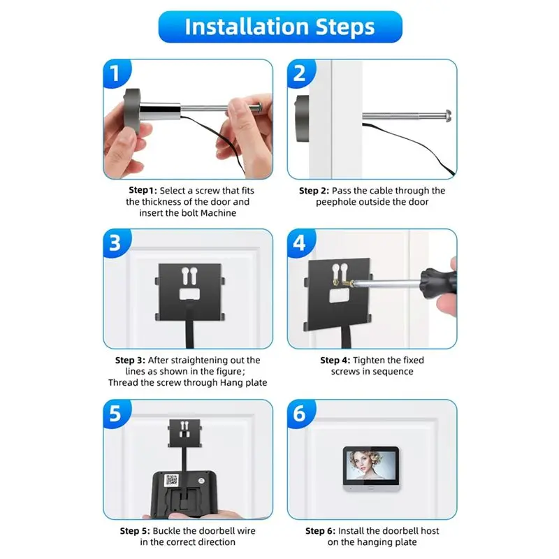 AA08-Digital Night Vision Cat Eye Doorbell - Tuya Wifi Smart Monitoring For Your Home