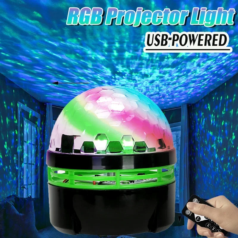 RGB LED Stage Disco Light DJ Colorful Rotating Strobe Ball Lamps With Remote Control For Birthday Party Club Show Wedding Bar
