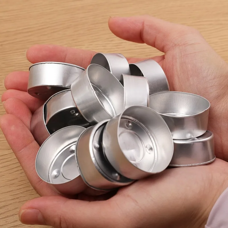 20/500 قطعة شمعة الألومنيوم صنع كوب شمعة الفتائل الحاويات أصحاب DIY بها بنفسك الزفاف ضوء الشموع عشاء الديكور Tealight صناديق #5