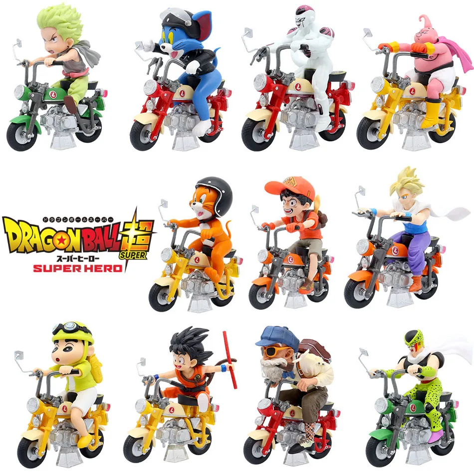 Dragon Ball Z Motorcycle Figure Tom and Jerry Crayon Shin-chan PVC Toys Goku Frieza Cell Roshi for Children Collector