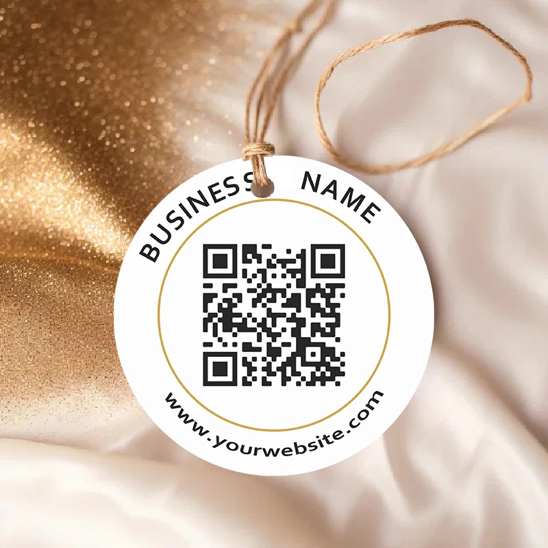 Ornamento de suspensão com código qr personalizado, 50 peças com corda-etiqueta de link de site personalizado para marcas de negócios, etiquetas de presente e decoração