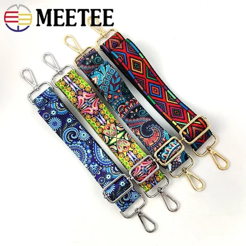 3/5/10Meters Meetee 38mm Jacquard Printed Webbing Ethnic Ribbon Bags Strap Tape for Sewing Garment Belt Accessories