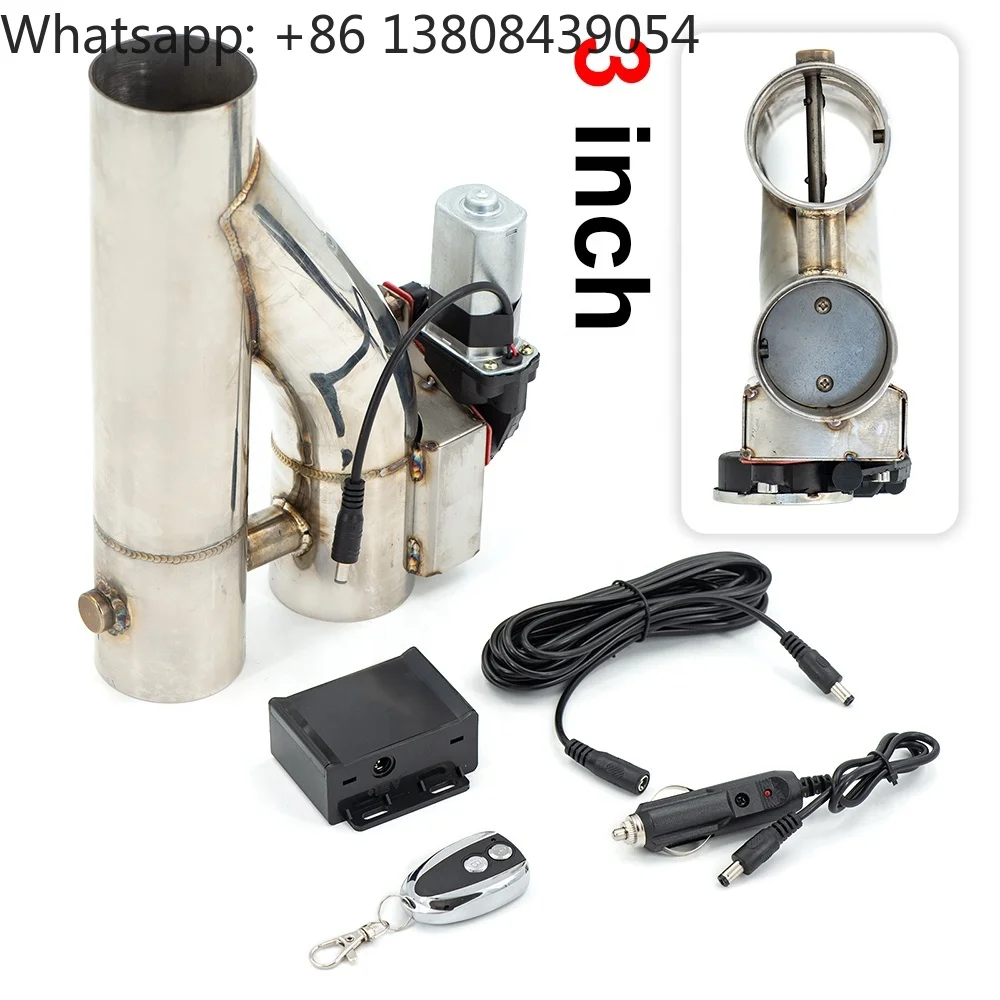 304 Stainless Steel Type Y Pipe Adjustable Car Exhaust Cutout HAVE TWO Valve 12v Electronic Exhaust Cutout   PP-YT30R