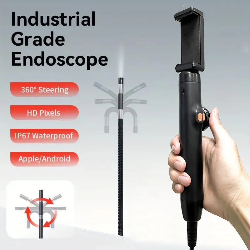 

Industrial Rotary Piping Video Endoscope With Articulation Inspection Camera 360 High Quality For Smartphone Car Endoscope 1080p