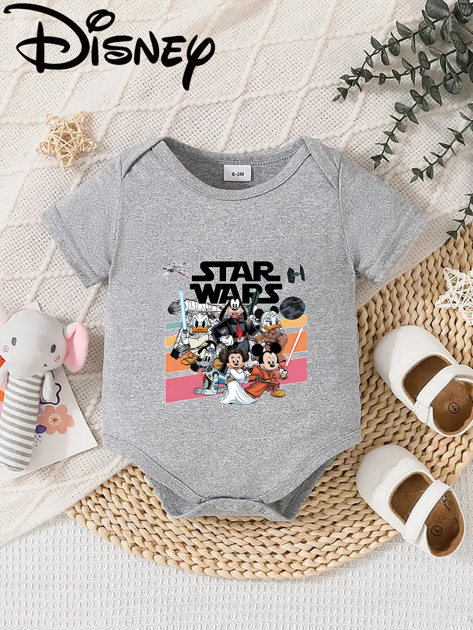 Licensed Potdemiel Star Wars Printed Baby Triangle Bodysuit Cute patterns, soft fabric, perfect choice for party outfits