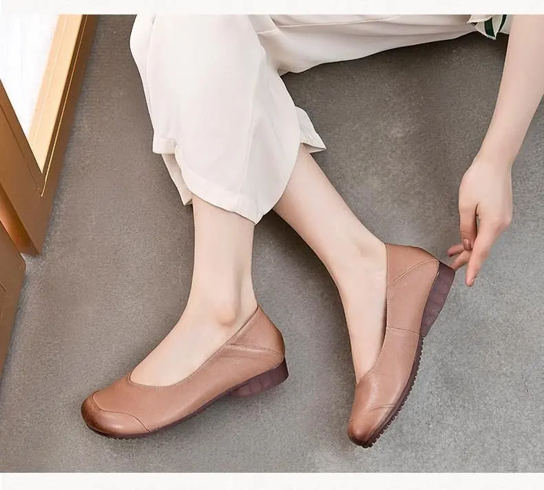 Shallow Mouth Grandma Shoes Square Toe Casual Female Sneakers Loafers With Fur Autumn Dress Flats Women Soft Retro Slip-on Fall