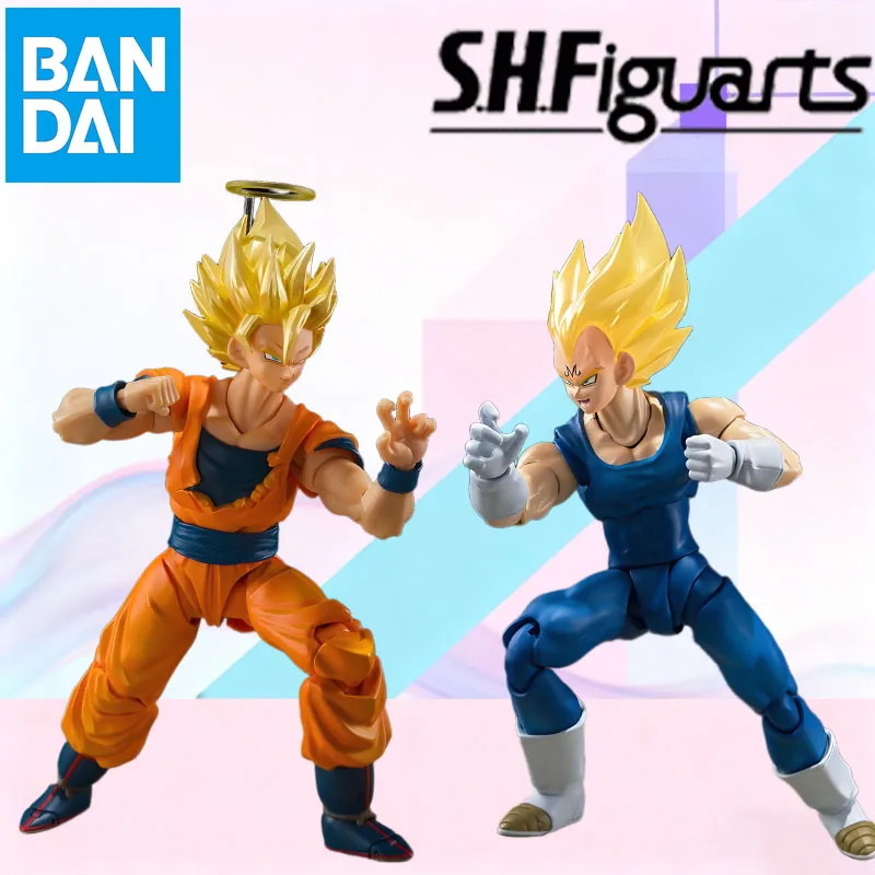 

In Stock BANDAI Original S.H.Figuarts DRAGON BALL MAJIN VEGETA SON GOKU VEGITO SHF Action Figure Model Toy Gift for Kids