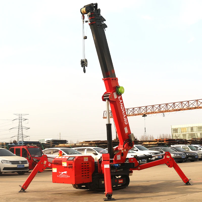 Construction Lifters อาคารพับยก Spider Crane Crawler 3 ตัน 5 ตัน 8 ตัน Mini Spider Crane CE ที่กําหนดเอง