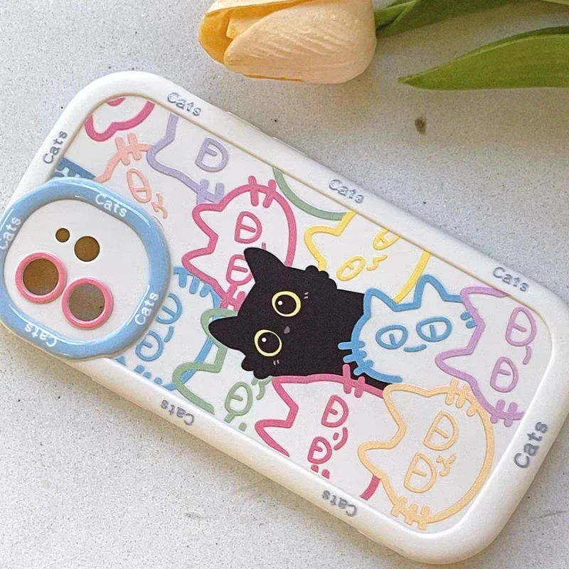 Cut Colorful Cat Butterfly Animal Phone Case For Infinix Hot 50 40 30i 20 Note 30 40 Pro Smart 9 8 7 Tecno Spark 10 Pro Cover - view 4