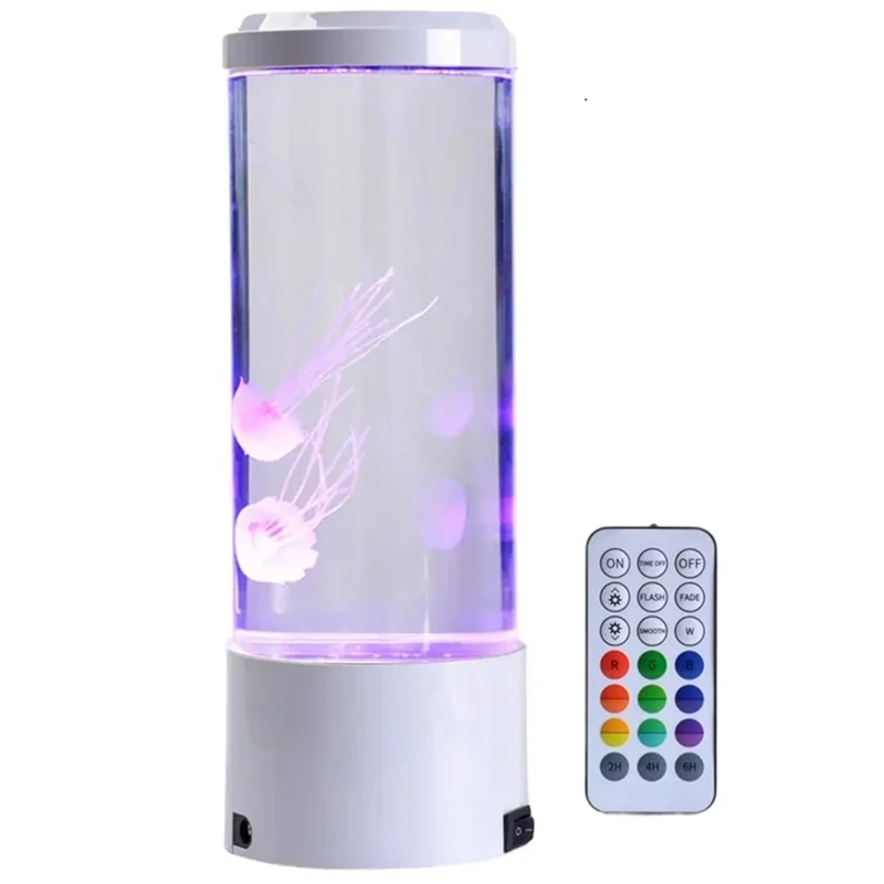 HOT! LED Jellyfish Night Light With Remote Control USB Powered Colorful Lighting Modes For Home Office Desktop Decorative