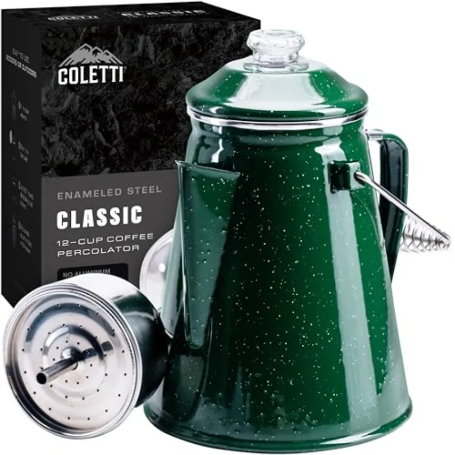 

Classic Percolator Coffee Pot — The Most Nostalgic Camping Coffee Pot Now Modernized [ Enamel
