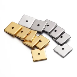50pcs 8mm Stainless Steel Square Flat Spacer Beads Loose Beads for Jewelry Making DIY Wholesale
