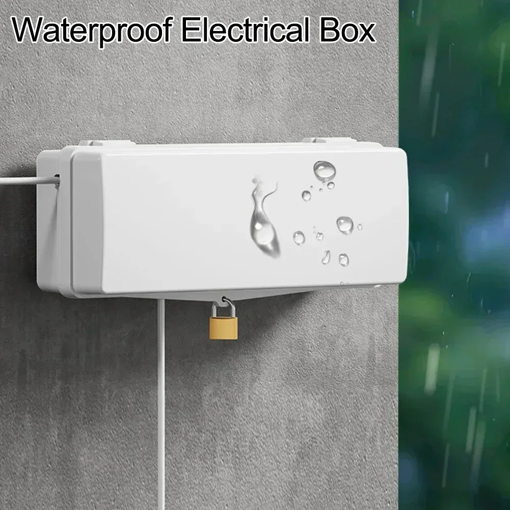 1 Pc Lockable Socket Cover, Extension Cord Box With 4/8 Outlets, Outdoor Outlet Rainproof Cover, Electrical Appliances Tools