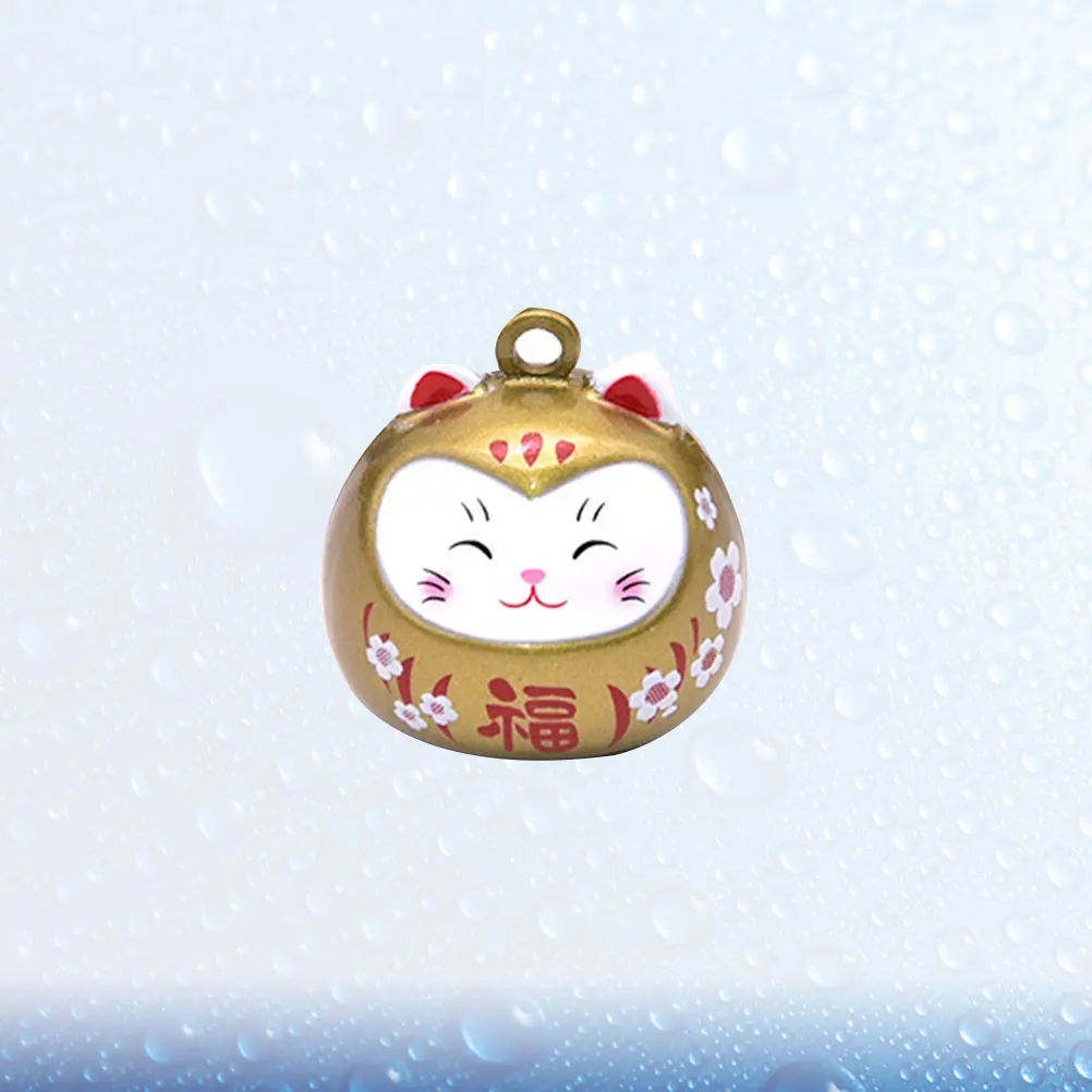 النحاس فورتشن القط أجراس قلادة اليابانية ختم جرس شنقا ديكور المحمولة قابلة لإعادة الاستخدام لحقيبة الظهر زي سوار هدية السنة الجديدة