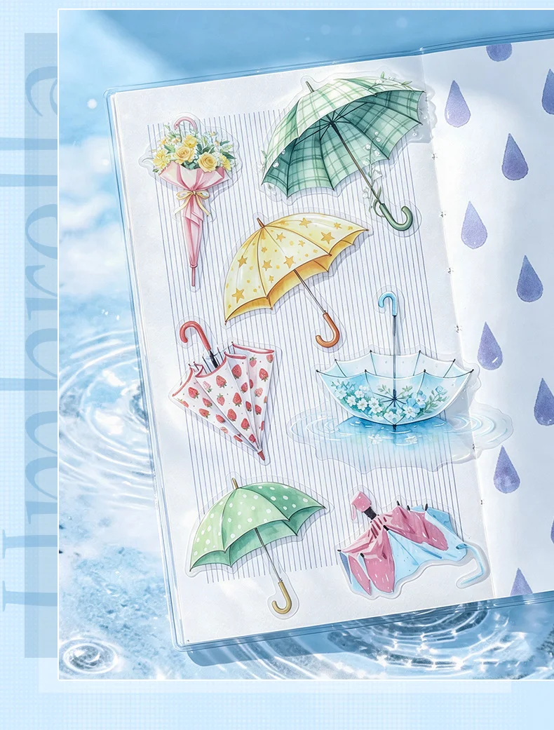 Journal GO 30 Stück Niedliche Regenschirm-Aufkleber für Kinder Geschenk Schreibwaren Scrapbooking Sticker Collage Jun Journal Zubehör – Detail 9